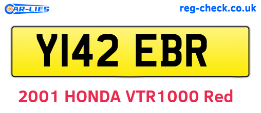 Y142EBR are the vehicle registration plates.