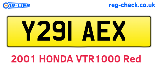 Y291AEX are the vehicle registration plates.
