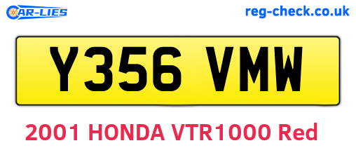 Y356VMW are the vehicle registration plates.