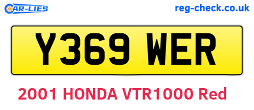Y369WER are the vehicle registration plates.