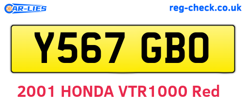 Y567GBO are the vehicle registration plates.