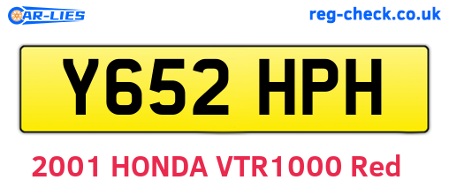 Y652HPH are the vehicle registration plates.