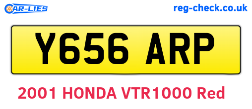 Y656ARP are the vehicle registration plates.