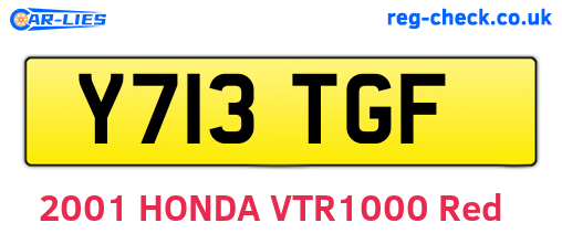 Y713TGF are the vehicle registration plates.