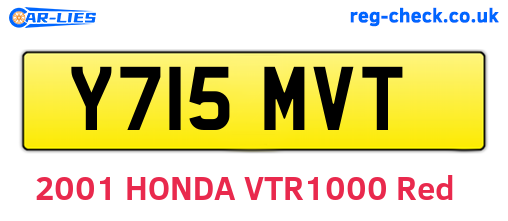 Y715MVT are the vehicle registration plates.