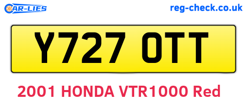 Y727OTT are the vehicle registration plates.