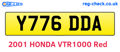 Y776DDA are the vehicle registration plates.