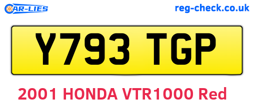 Y793TGP are the vehicle registration plates.