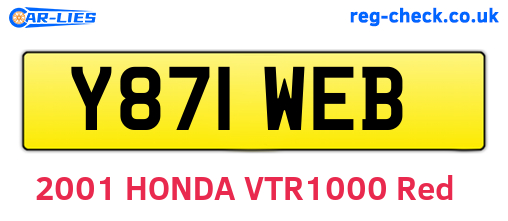 Y871WEB are the vehicle registration plates.