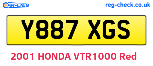 Y887XGS are the vehicle registration plates.