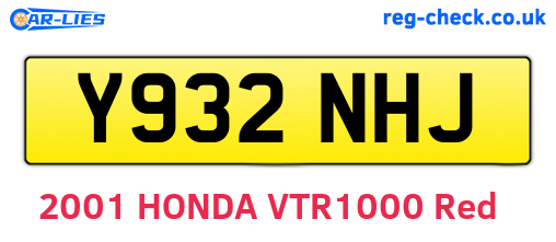 Y932NHJ are the vehicle registration plates.
