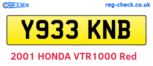 Y933KNB are the vehicle registration plates.