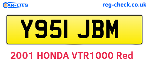 Y951JBM are the vehicle registration plates.