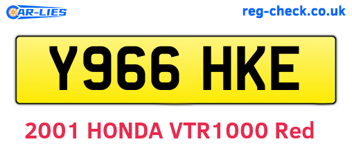 Y966HKE are the vehicle registration plates.