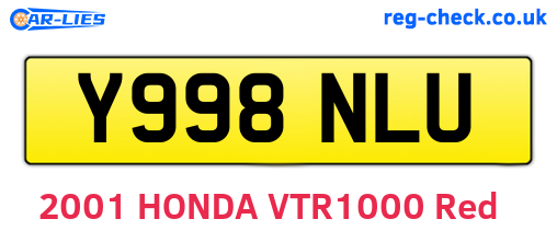 Y998NLU are the vehicle registration plates.