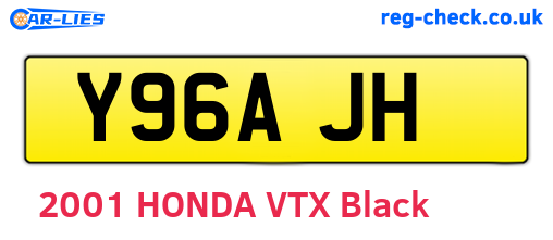 Y96AJH are the vehicle registration plates.