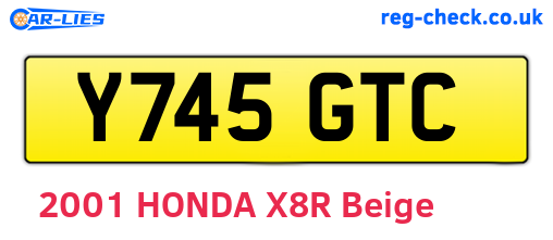 Y745GTC are the vehicle registration plates.