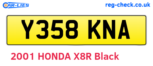 Y358KNA are the vehicle registration plates.