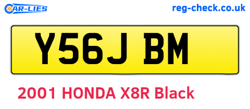Y56JBM are the vehicle registration plates.