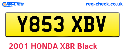 Y853XBV are the vehicle registration plates.