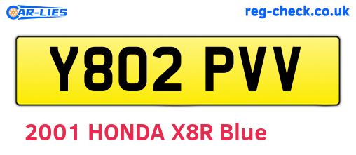 Y802PVV are the vehicle registration plates.