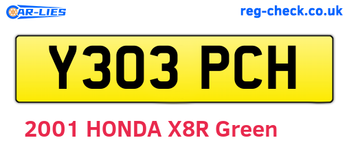 Y303PCH are the vehicle registration plates.