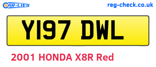 Y197DWL are the vehicle registration plates.