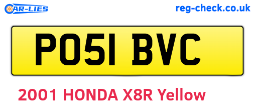 PO51BVC are the vehicle registration plates.