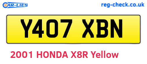 Y407XBN are the vehicle registration plates.