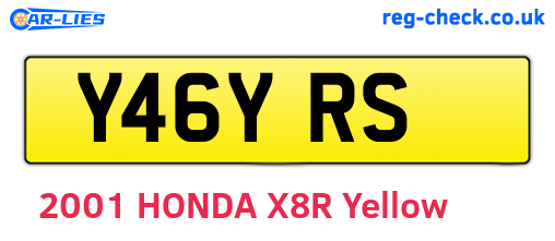 Y46YRS are the vehicle registration plates.
