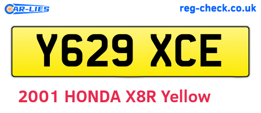 Y629XCE are the vehicle registration plates.