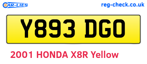 Y893DGO are the vehicle registration plates.