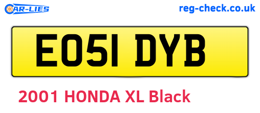 EO51DYB are the vehicle registration plates.