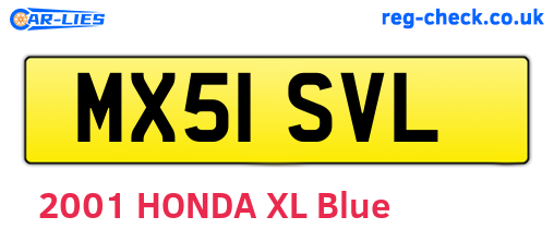 MX51SVL are the vehicle registration plates.