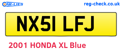 NX51LFJ are the vehicle registration plates.