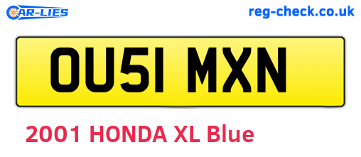 OU51MXN are the vehicle registration plates.