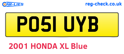 PO51UYB are the vehicle registration plates.
