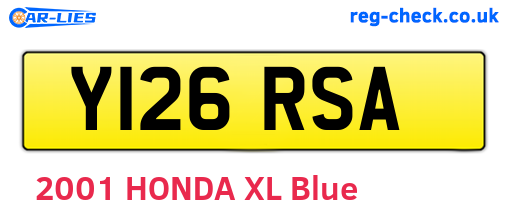 Y126RSA are the vehicle registration plates.