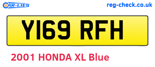 Y169RFH are the vehicle registration plates.