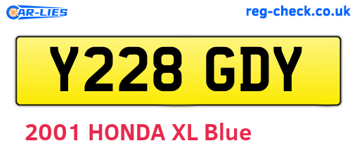 Y228GDY are the vehicle registration plates.