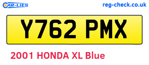 Y762PMX are the vehicle registration plates.