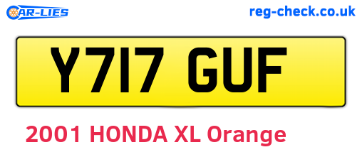 Y717GUF are the vehicle registration plates.