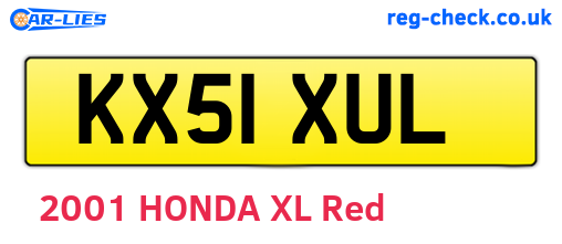 KX51XUL are the vehicle registration plates.