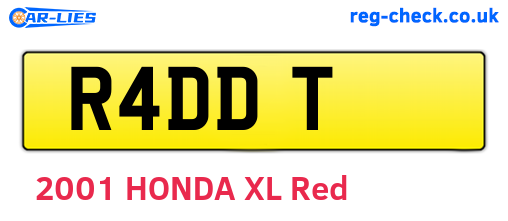 R4DDT are the vehicle registration plates.