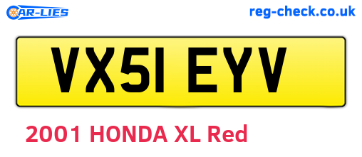 VX51EYV are the vehicle registration plates.