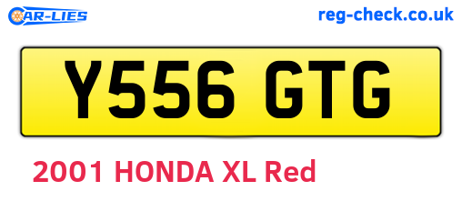 Y556GTG are the vehicle registration plates.