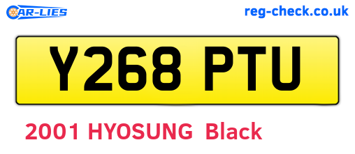 Y268PTU are the vehicle registration plates.