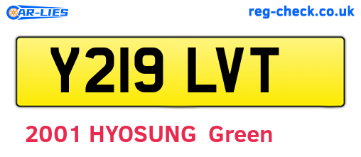 Y219LVT are the vehicle registration plates.