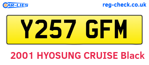 Y257GFM are the vehicle registration plates.