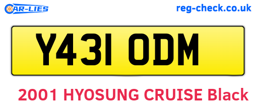 Y431ODM are the vehicle registration plates.